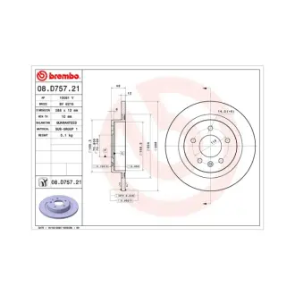 Гальмівний диск BREMBO 08.D757.21
