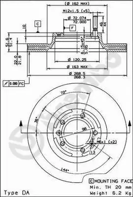 Диск BREMBO 09411510 (фото 1)