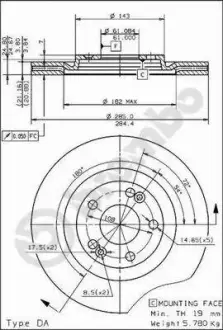 Диск BREMBO 09462610
