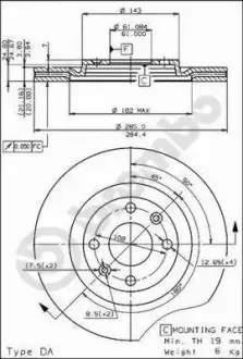 Диск BREMBO 09462620