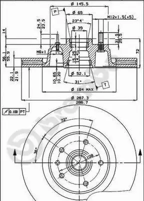 Диск BREMBO 09486110 (фото 1)