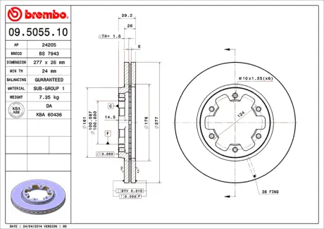 Диск BREMBO 09505510