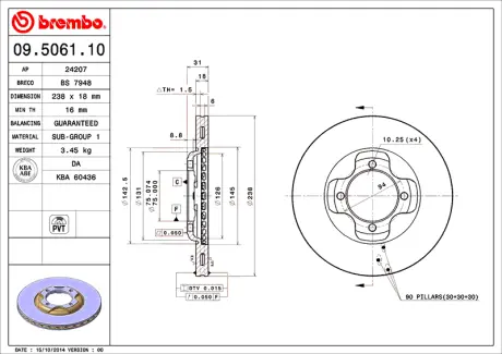 Диск BREMBO 09506110
