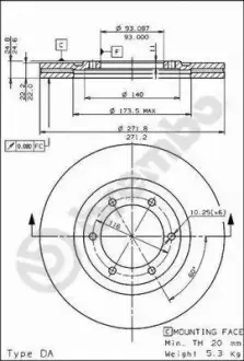 Тормозной диск BREMBO 09551110