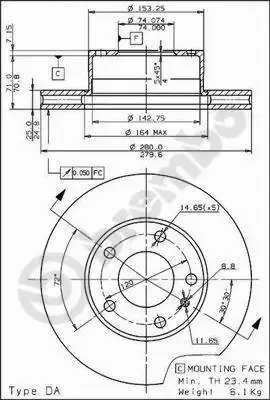 Диск BREMBO 09558810 (фото 1)