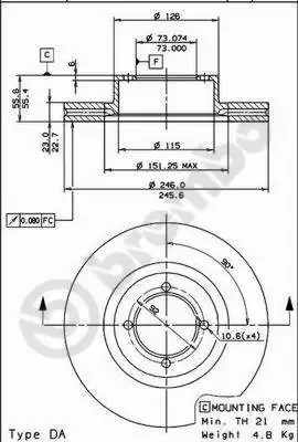 Диск BREMBO 09573510 (фото 1)