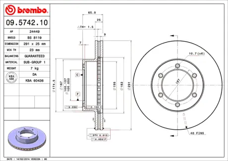 Диск BREMBO 09574210