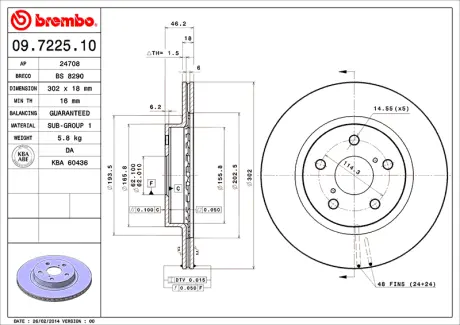 Диск BREMBO 09722510