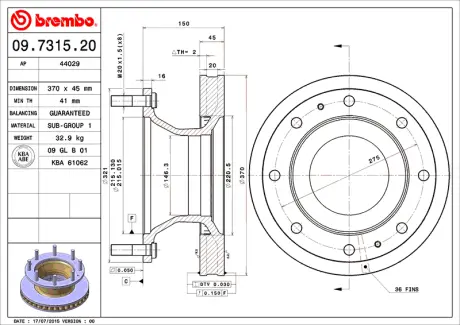 Диск BREMBO 09731520