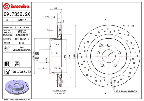 Brembo Xtra BREMBO 0973562X