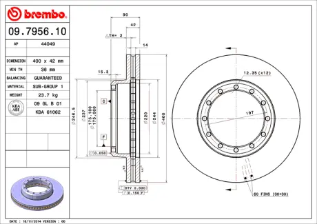 Диск BREMBO 09795610