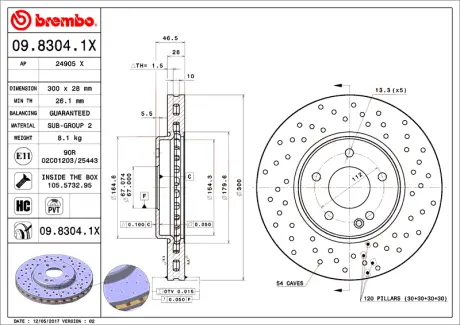 Гальмівний диск BREMBO 0983041X