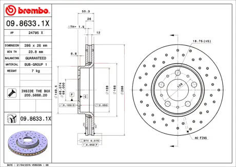 Brembo Xtra BREMBO 0986331X