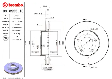 Диск BREMBO 09895510