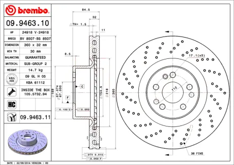 Диск BREMBO 09946310
