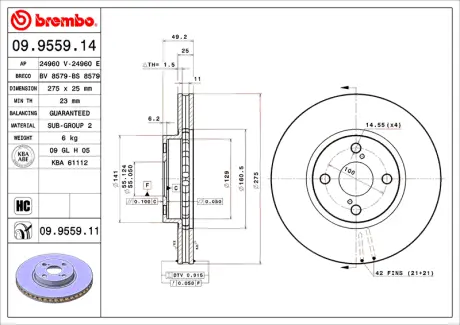 Диск BREMBO 09955911