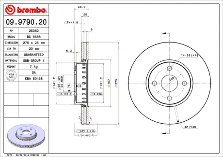 Диск BREMBO 09979020