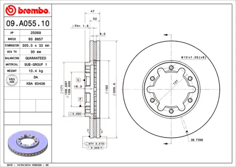 Диск BREMBO 09A05510