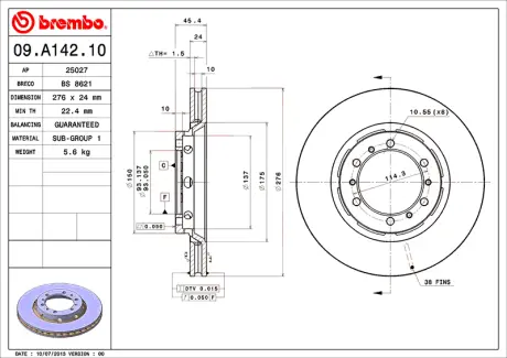 Диск BREMBO 09A14210