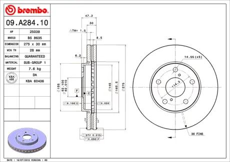 Диск BREMBO 09A28410