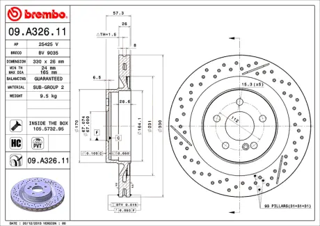 Гальмівний диск BREMBO 09A32611