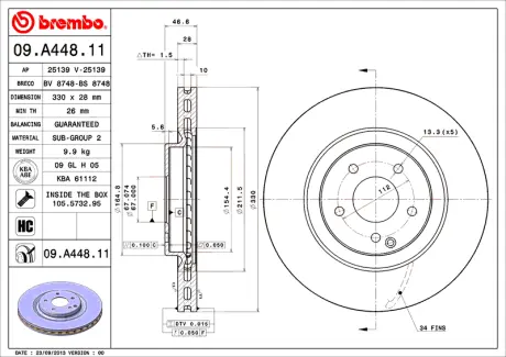 Диск BREMBO 09A44811