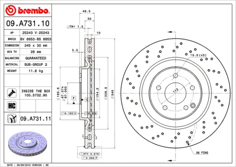 Диск BREMBO 09A73110