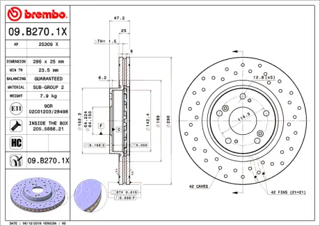 Brembo Xtra BREMBO 09B2701X
