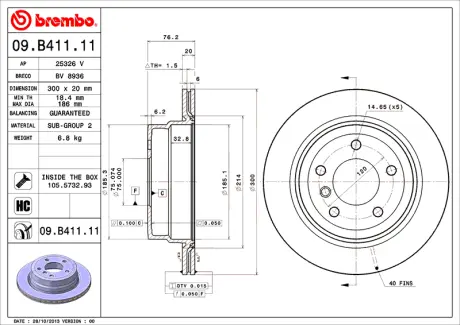 Диск BREMBO 09B41111