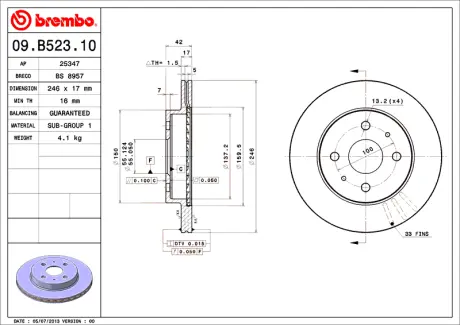 Диск BREMBO 09B52310