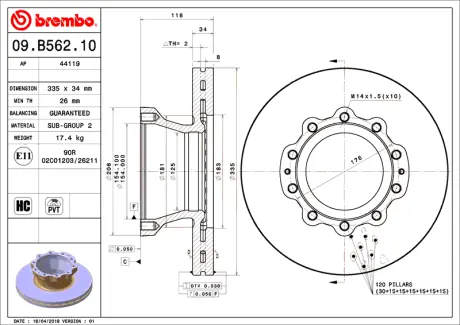 Диск BREMBO 09B56210