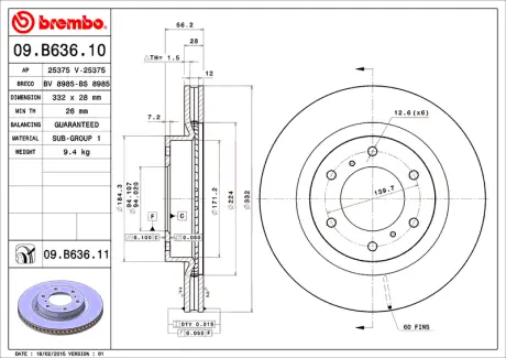 Диск BREMBO 09B63610