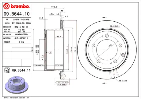 Диск BREMBO 09B64410