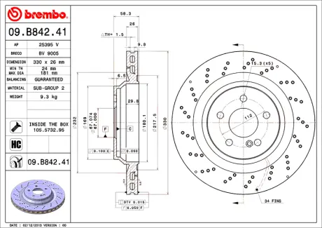 Диск BREMBO 09B84241