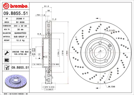 Диск BREMBO 09B85551