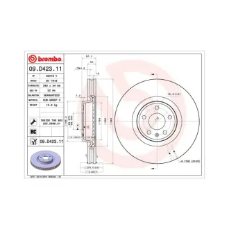 Гальмівний диск BREMBO 09.D423.11