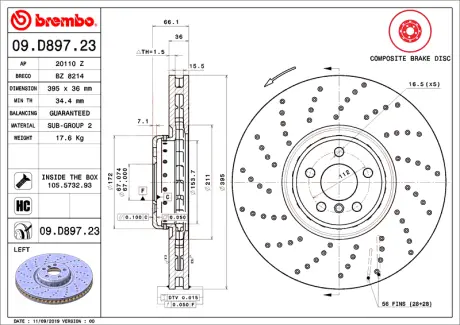Диск BREMBO 09D89723