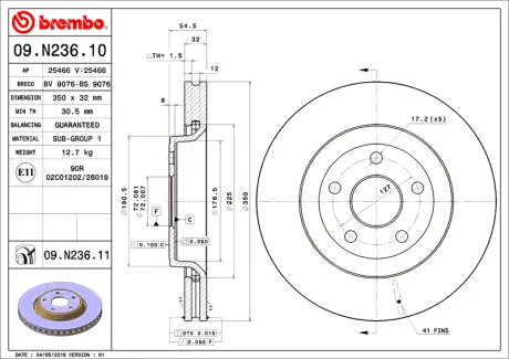 Диск BREMBO 09N23611