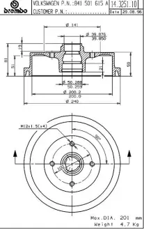 Барабан BREMBO 14325110