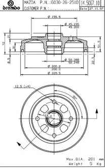 Барабан BREMBO 14506710