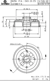 Барабан BREMBO 14510610