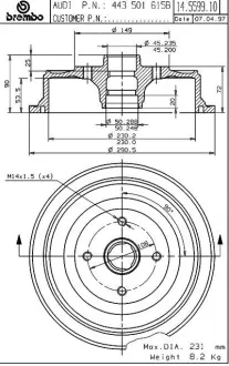 Барабан BREMBO 14559910