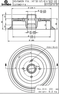 Барабан BREMBO 14560210