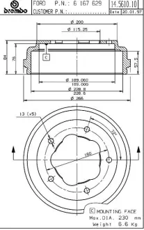 Барабан BREMBO 14561010