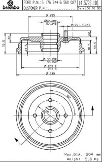 Барабан BREMBO 14572310