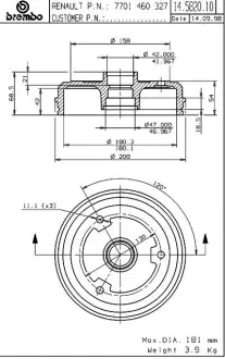 Барабан BREMBO 14582010