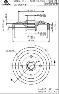 Барабан BREMBO 14582810
