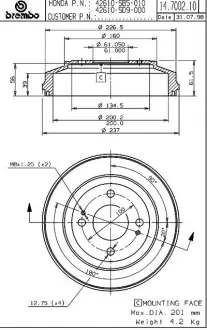 Барабан BREMBO 14700210