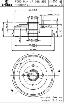 Барабан BREMBO 14724710