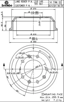 Барабан BREMBO 14774410